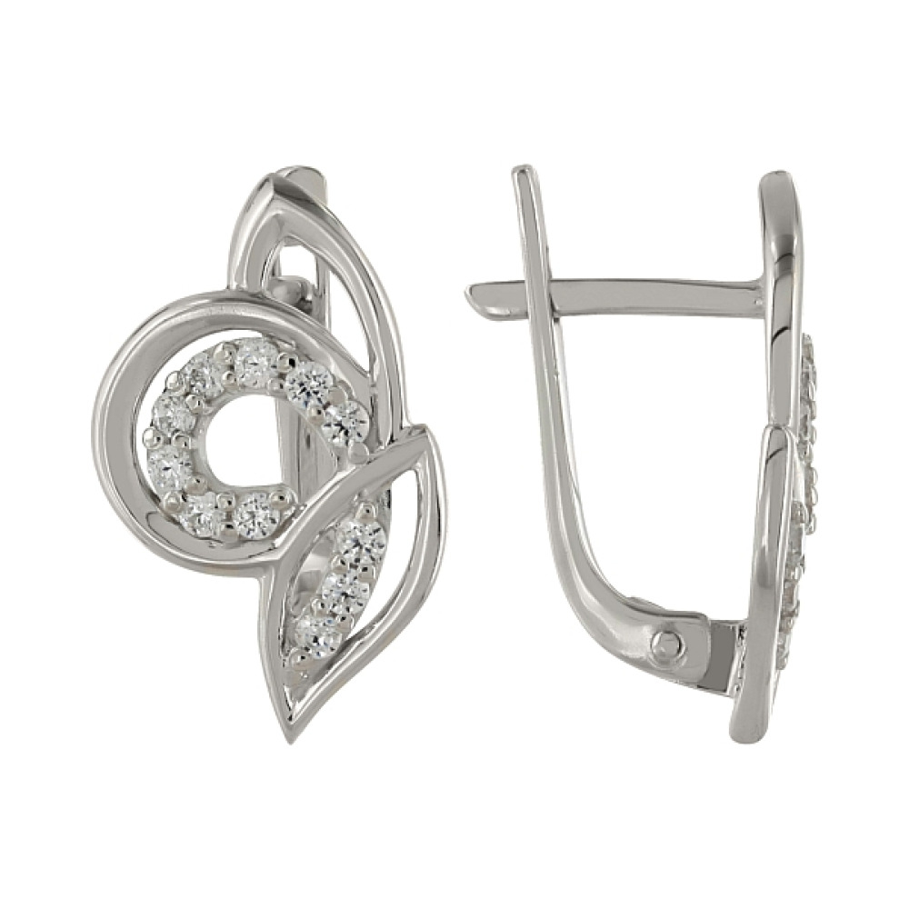 Золотые серьги с фианитом № 79044