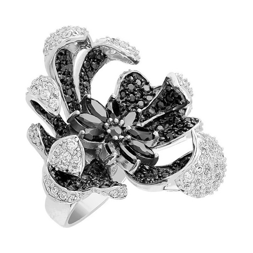 Серебряное кольцо с фианитом № 82503