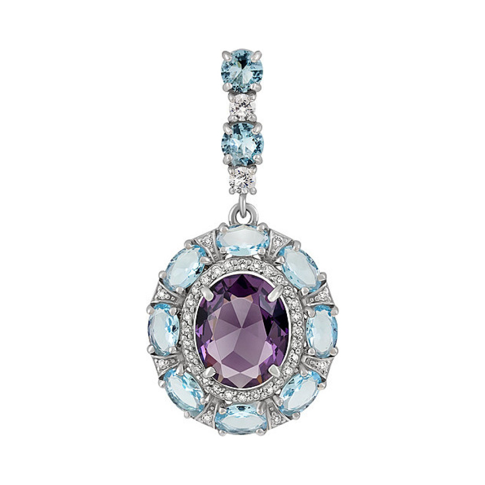 Серебряная подвеска с алпанитом и фианитом № 133317