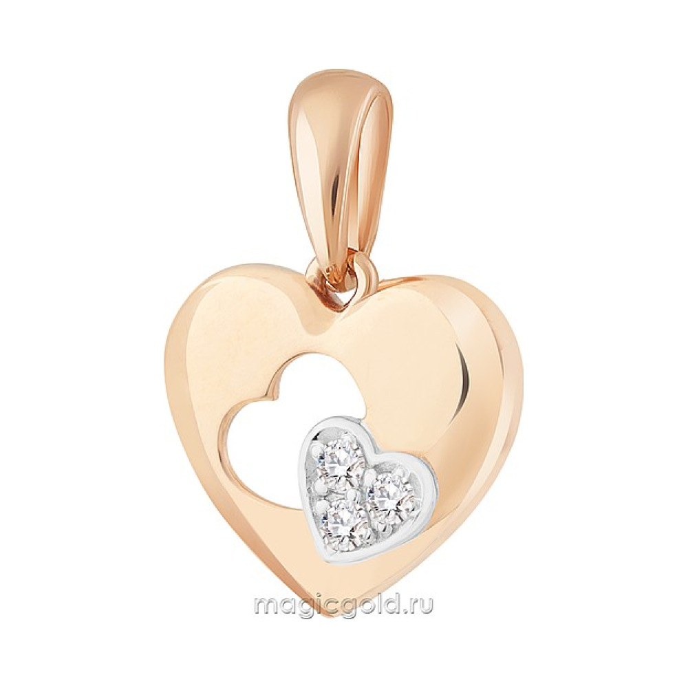 Золотая подвеска с фианитом № 172138