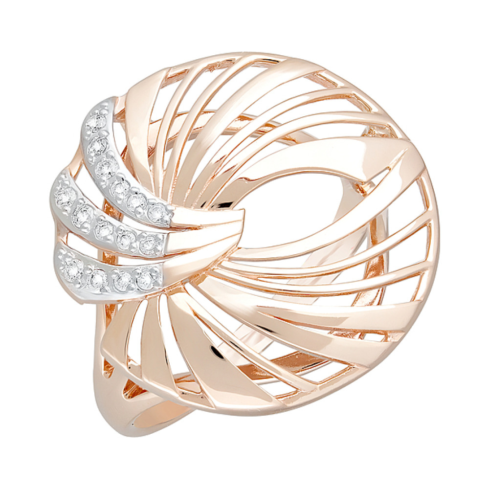 Золотое кольцо с фианитами № 124722