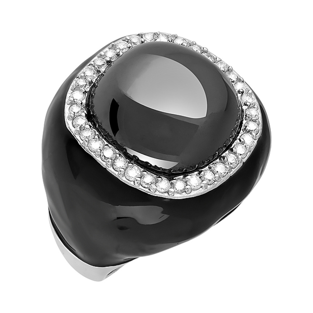 Серебряное кольцо с фианитом № 99583