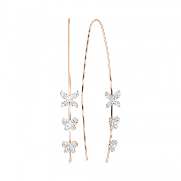 Золотые серьги с фианитами № 128994