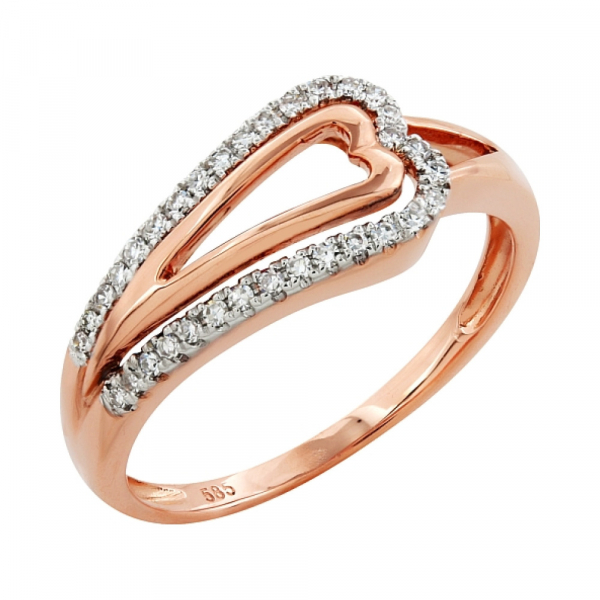 Золотое кольцо с бриллиантом № 99008