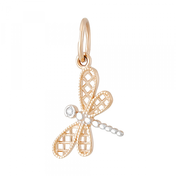 Золотая подвеска с фианитом № 132007