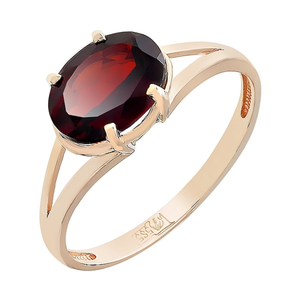 Золотое кольцо с гранатом № 110662