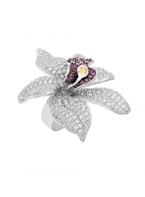 Серебряное кольцо с фианитом № 82463