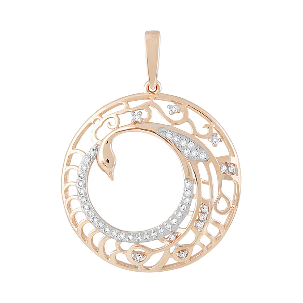 Золотая подвеска с фианитами № 128779