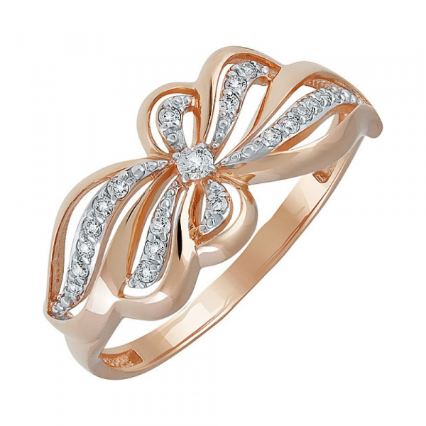 Золотое кольцо с фианитом № 137305