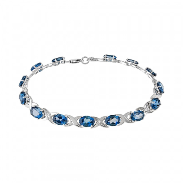 Золотой браслет с топазом и фианитом № 116433