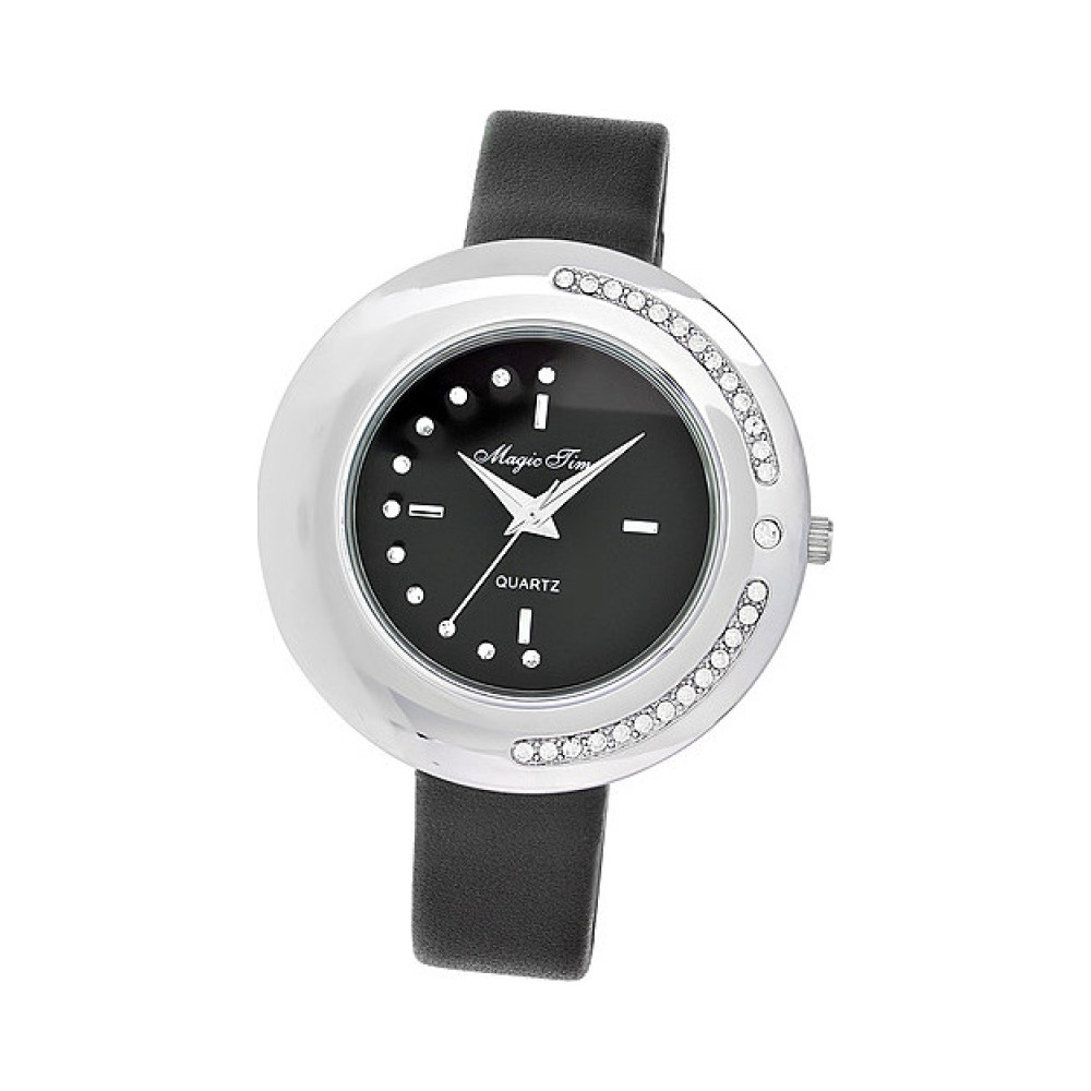Часы кварцевые Magic Time с фианитами на сер ремешке № 117178