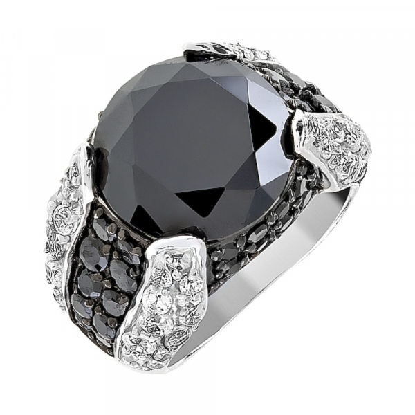 Серебряное кольцо с фианитом № 82483