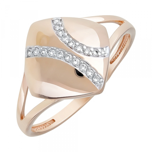 Золотое кольцо с фианитами № 121782