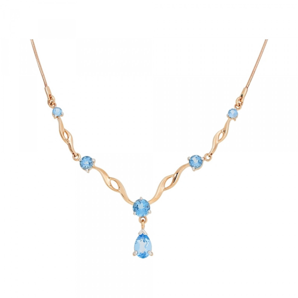 Золотое колье с топазом № 106550