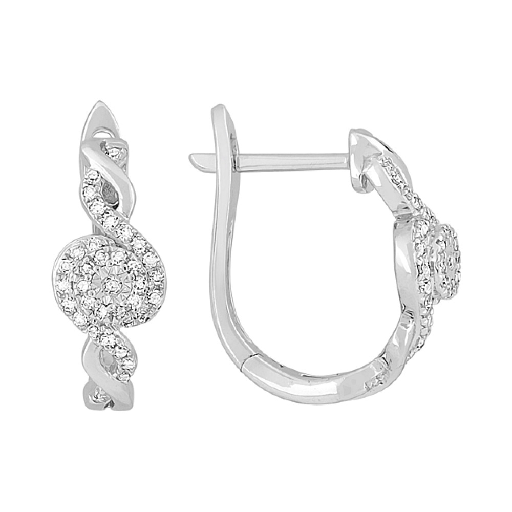 Золотые серьги с бриллиантом № 115256