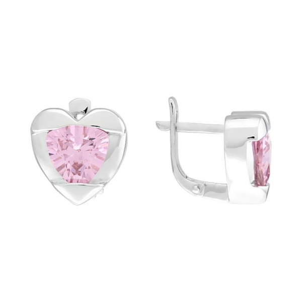 Серебряные серьги с фианитом № 108399