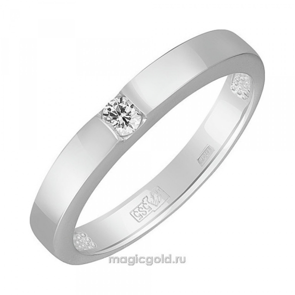 Золотое кольцо с бриллиантом № 156122