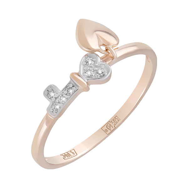 Золотое кольцо с фианитами № 127979