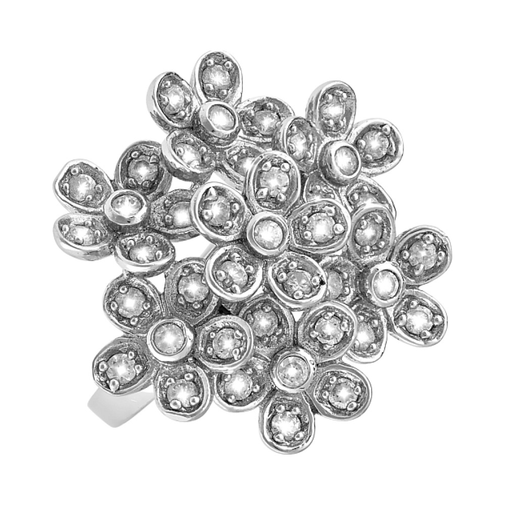 Серебряное кольцо с фианитом № 68281