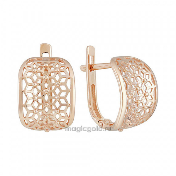 Золотые серьги без камня № 139396