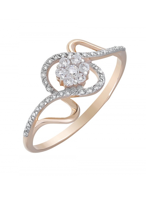 Золотое кольцо с фианитами № 126103