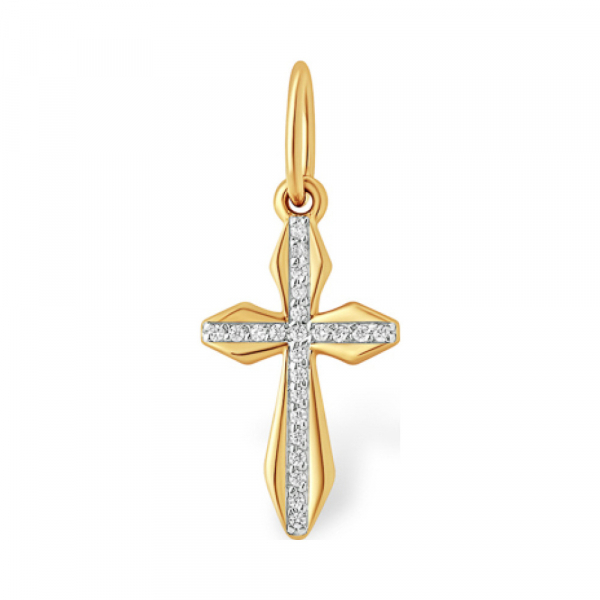 Золотая подвеска с фианитом № 163190