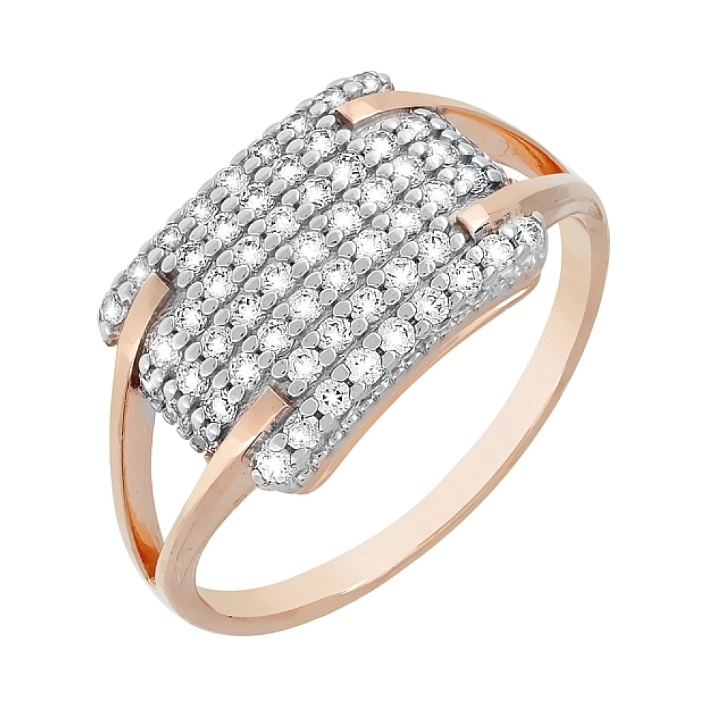 Золотое кольцо с фианитами № 99246