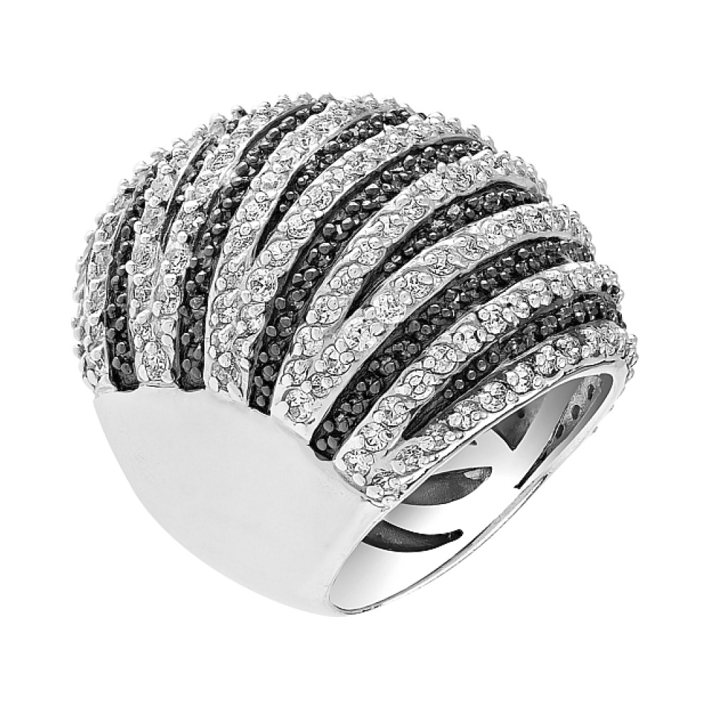 Серебряное кольцо с фианитом № 82612