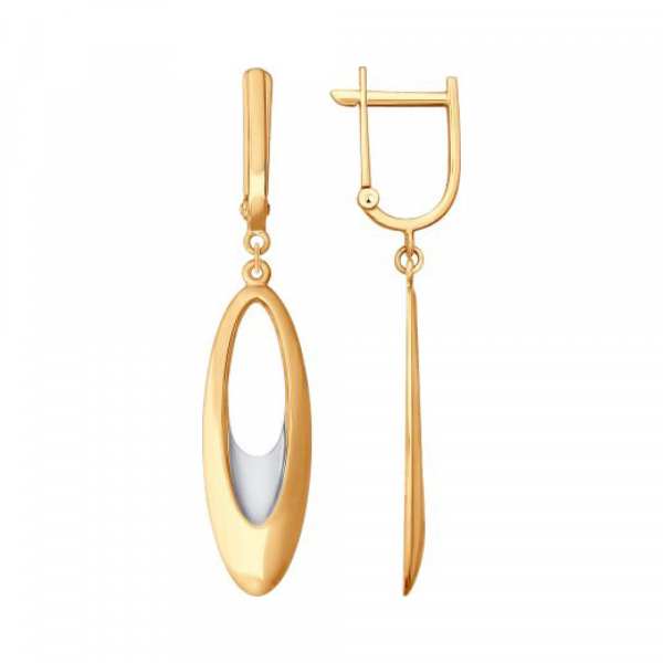 Золотые серьги без камня № 159178