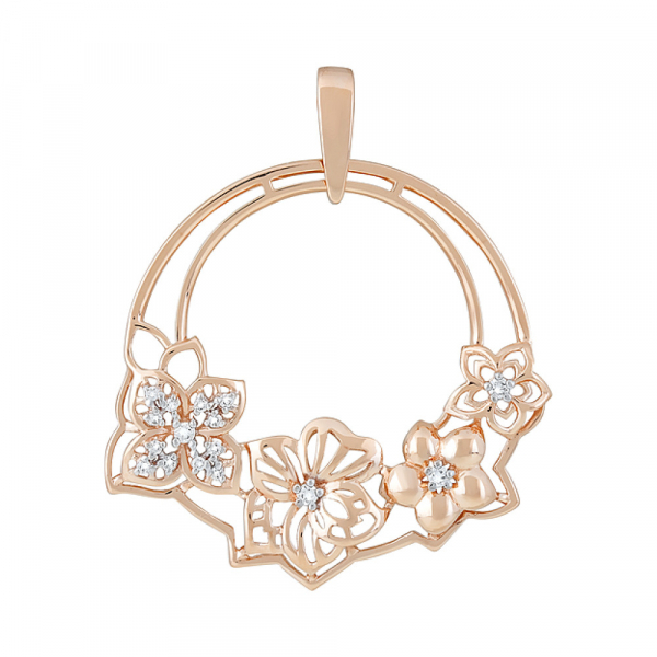 Золотая подвеска с фианитами № 127333