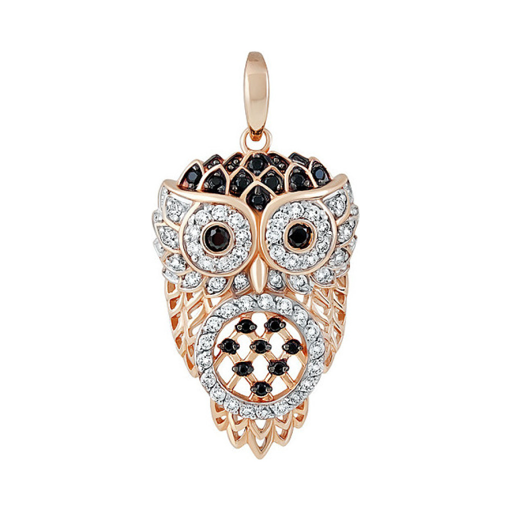 Золотая подвеска с фианитом № 137425