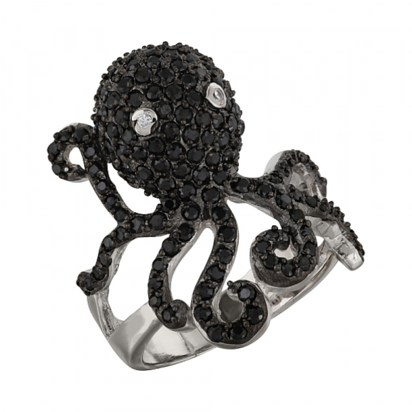 Серебряное кольцо с фианитом № 99601