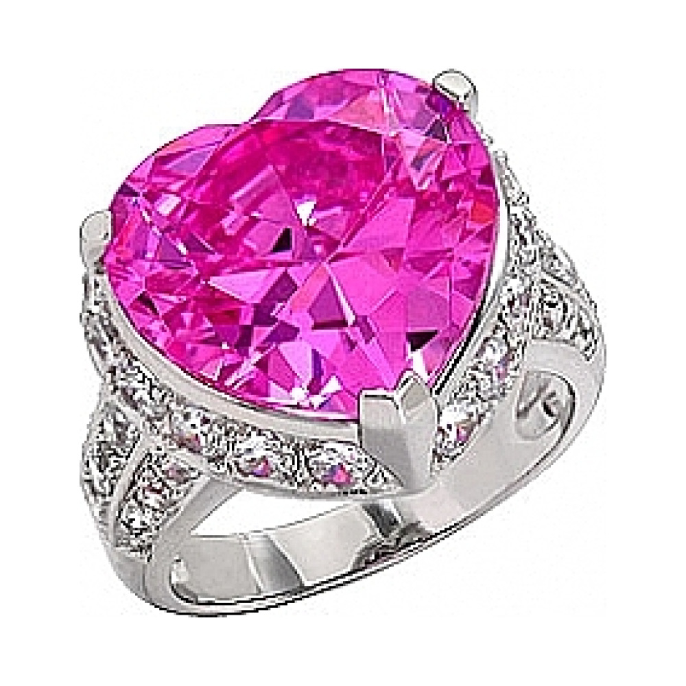 Серебряное кольцо с фианитом № 75140