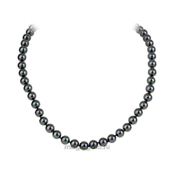 Серебряное колье с перламутровым жемчугом  № 141026