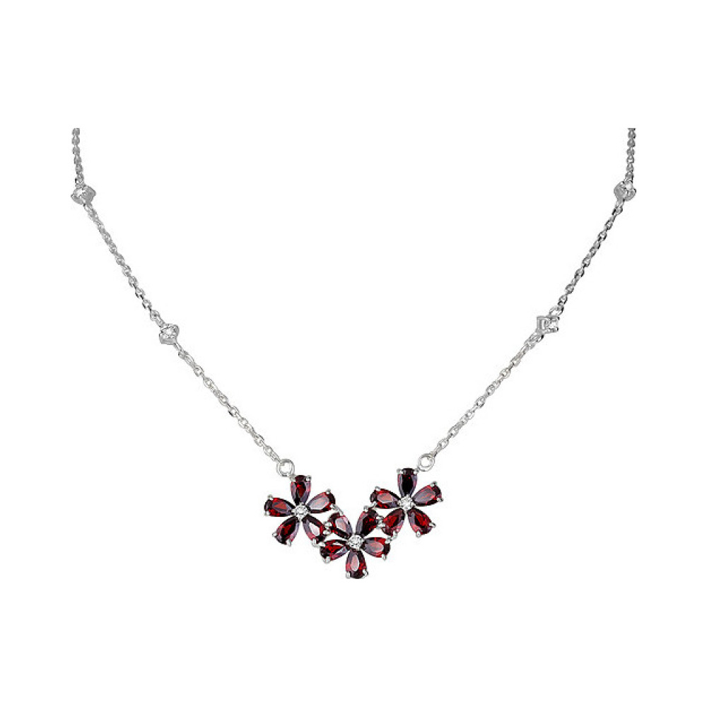 Серебряное колье с фианитом № 133576