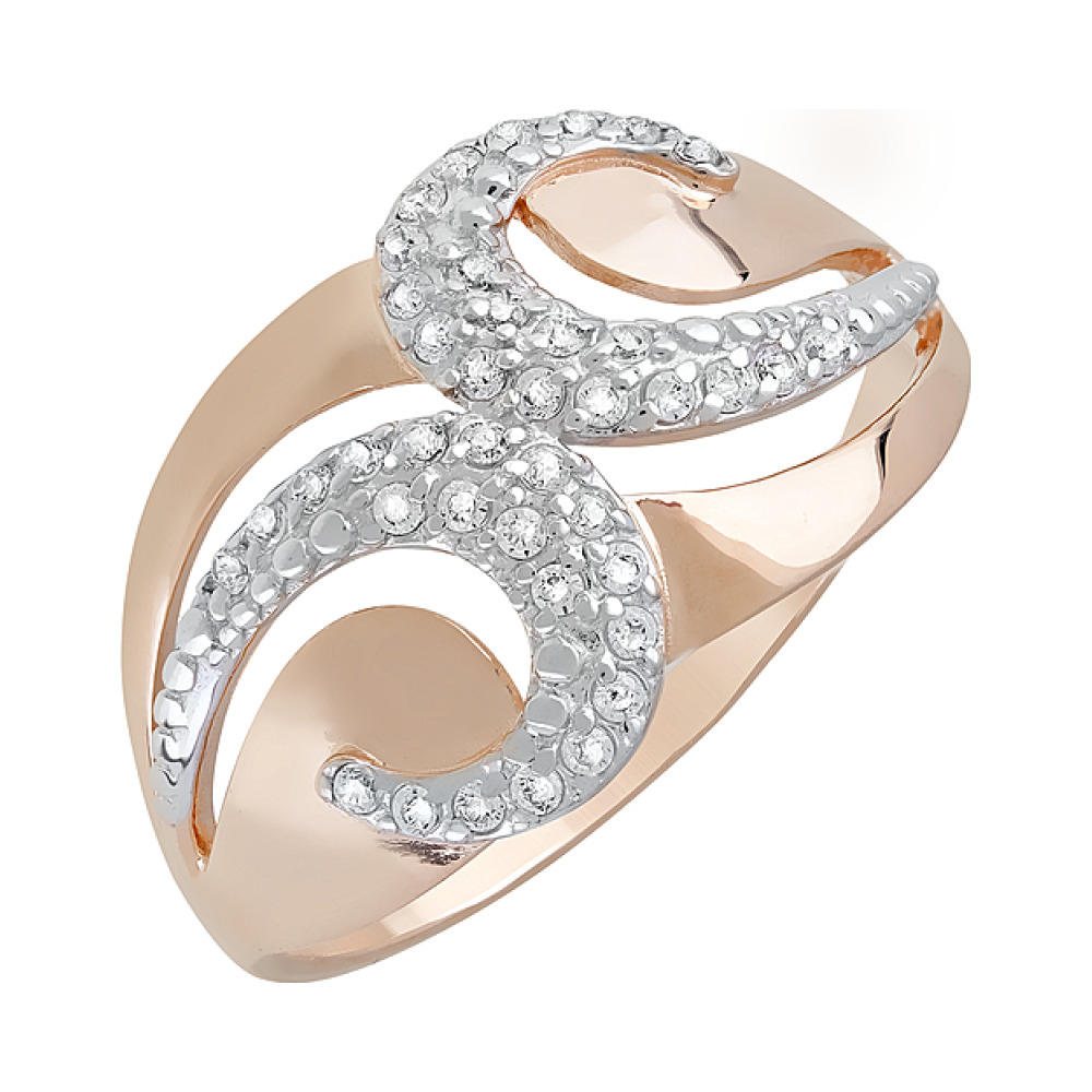 Золотое кольцо с фианитами № 122318