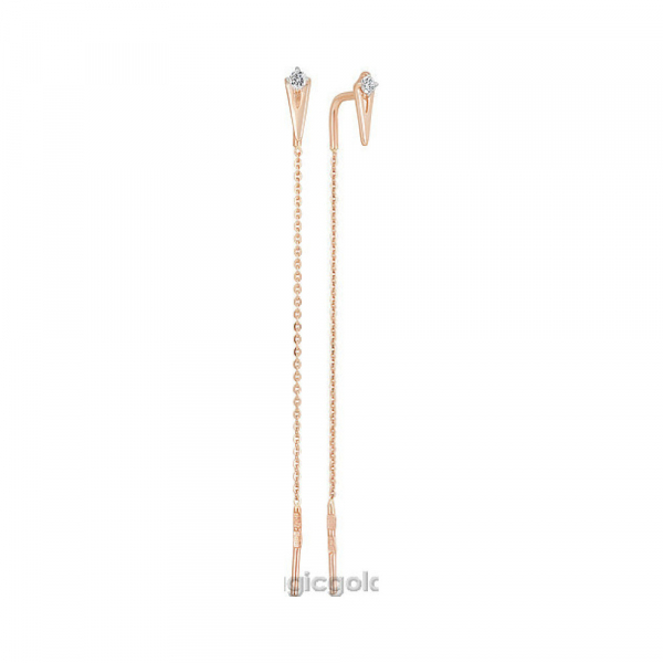 Золотые серьги с фианитом № 155996