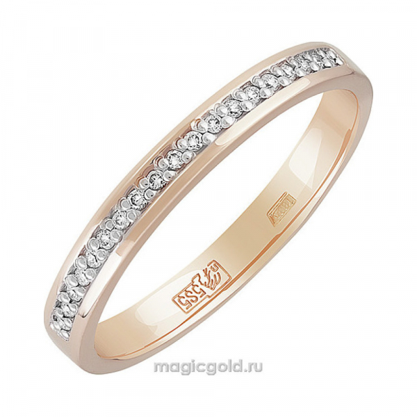Золотое кольцо с бриллиантом № 142169