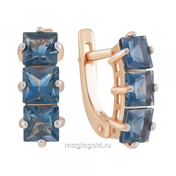 Золотые серьги с топазом № 168532