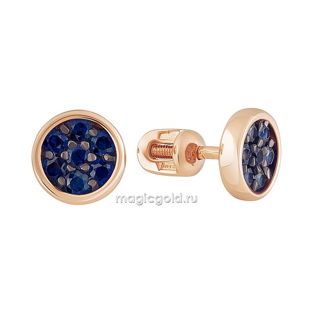 Пуссеты с сапфиром № 163533