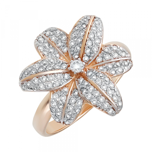 Золотое кольцо с фианитом № 129820