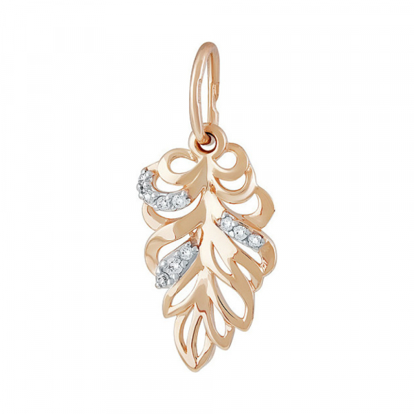 Золотая подвеска с фианитом № 137078