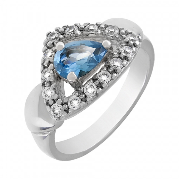  Кольцо с синт. топазом и фианитом TED LAPIDUS № 32646