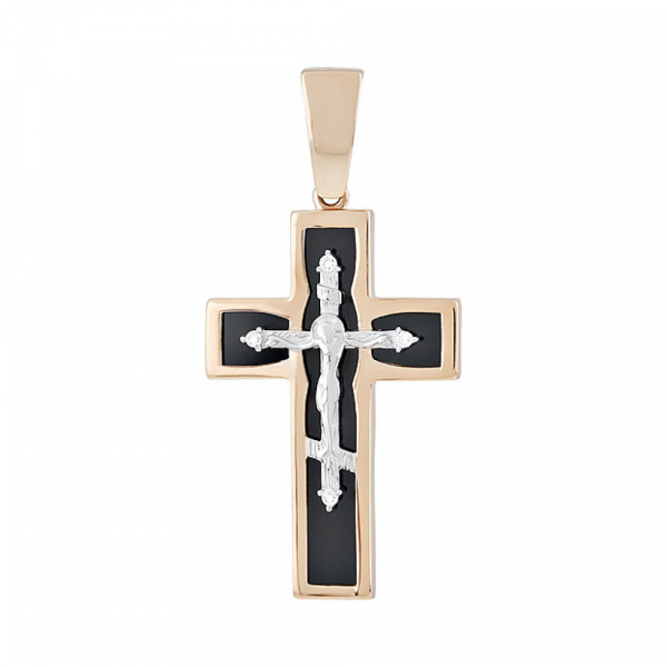 Крест литой с накладкой б/з и фианитом № 134972