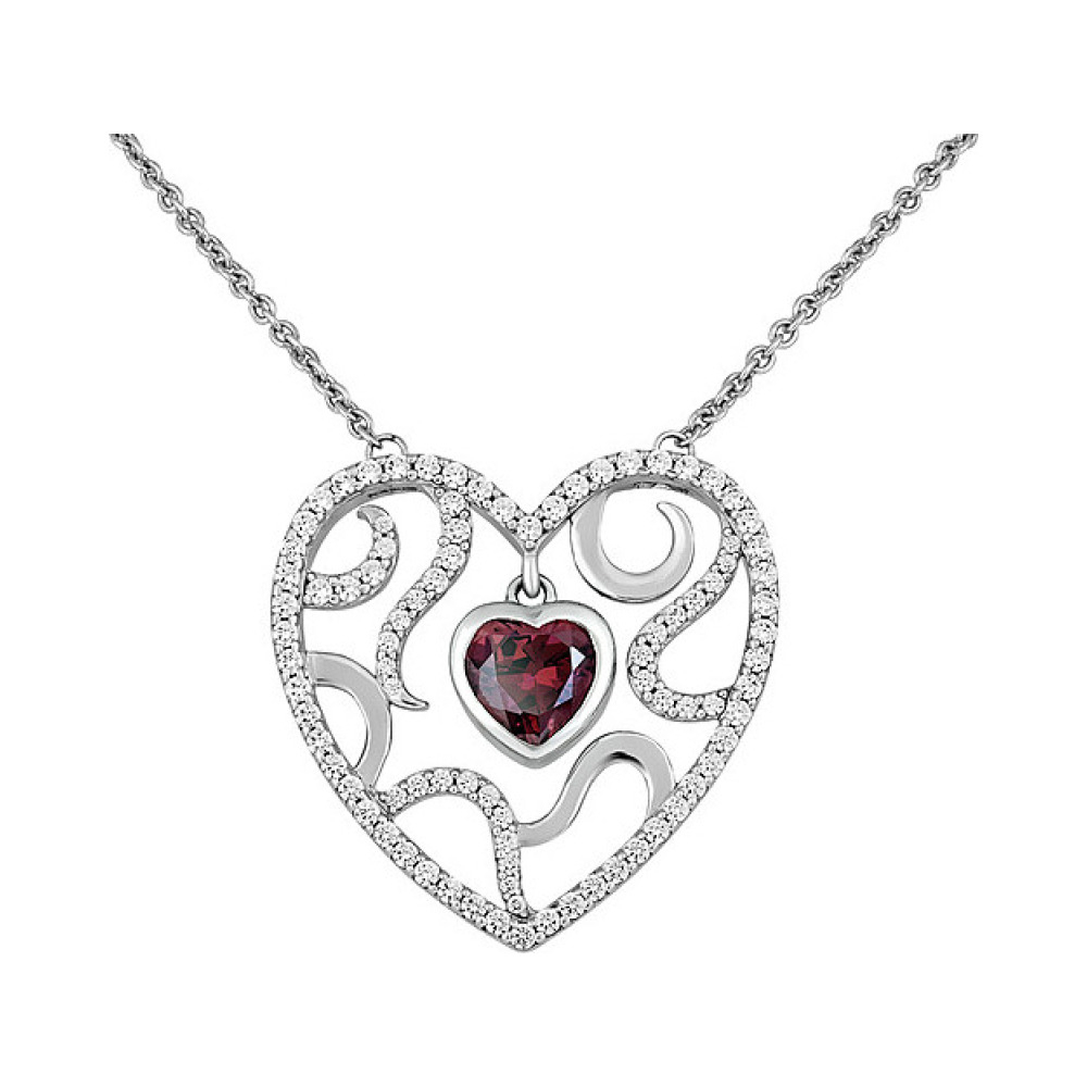 Серебряное колье с фианитами № 82829