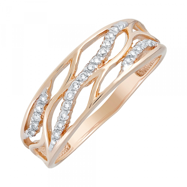 Золотое кольцо с фианитом № 129813