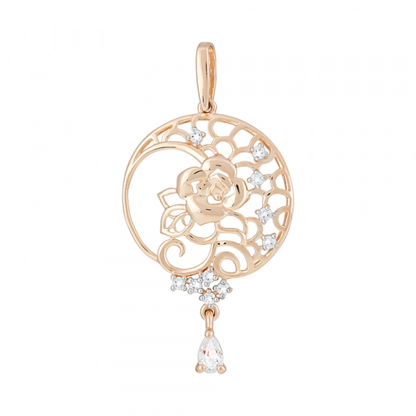 Золотая подвеска с фианитами № 129227