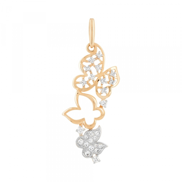 Золотая подвеска с фианитами № 108019