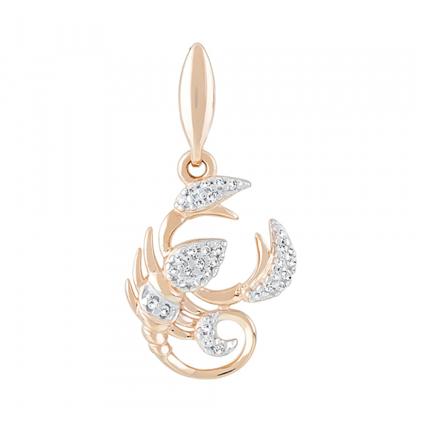 Золотая подвеска с фианитами № 121988