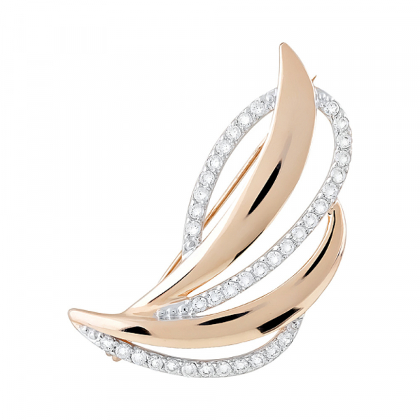 Золотая брошь с фианитами № 123750